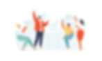 Corporate team happy about their workplace culture