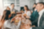 Happy employees in a celebratory work atmosphere
