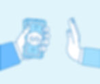 A hand refusing to accept money from another hand