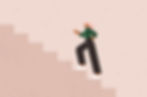 Illustration of a person climbing stairs, symbolizing progress